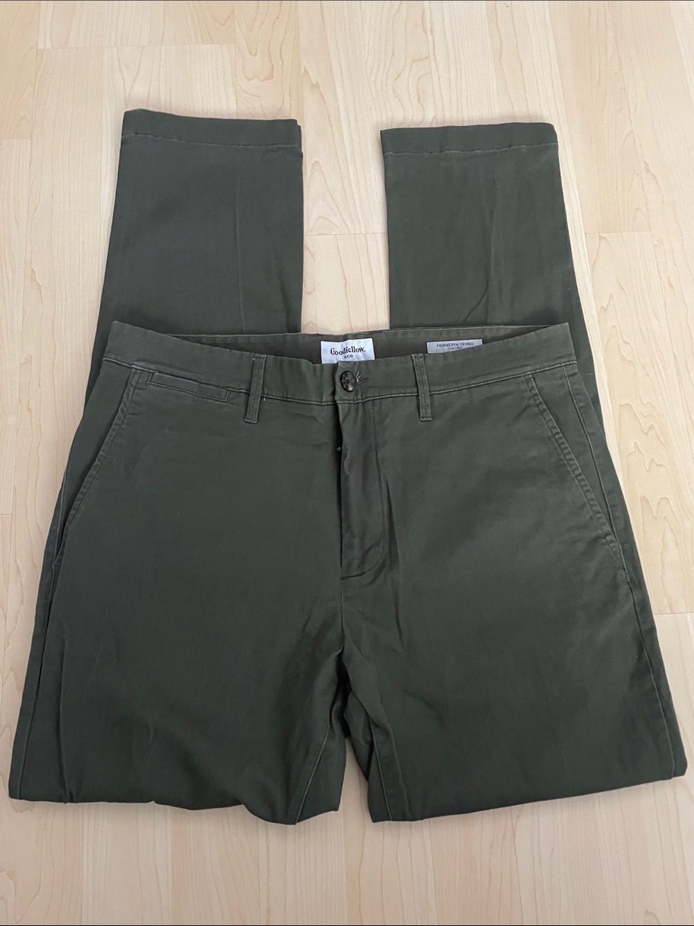 Goodfellow - Dark Olive Green Straight Leg Casual  Pants